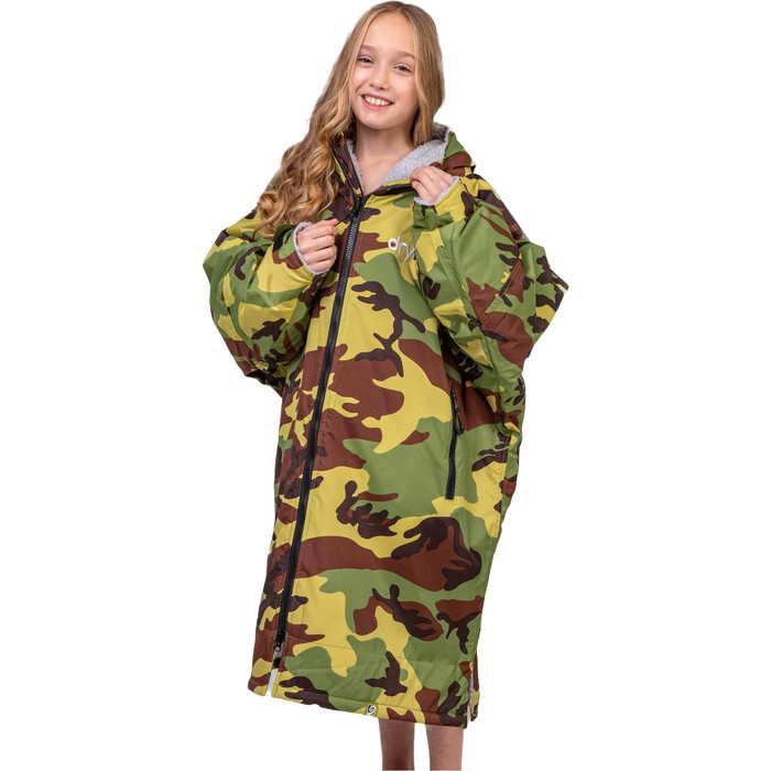 2023 Dryrobe Advance Junior Cambio De Manga Corta Robe DR100 - Camo / Grey